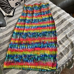 Multicolor Tube Coverup Dress Plus Size 2X